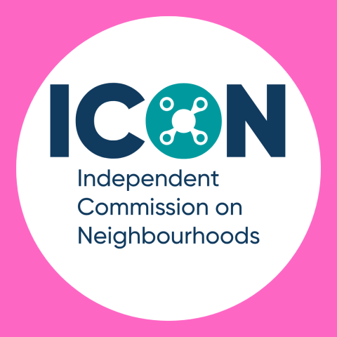 ICON logo in a pink square